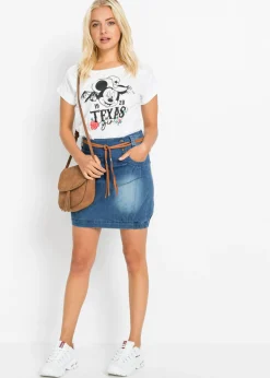 bonprix bonprix Falda vaquera con cinturón Denim Outlet