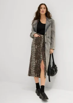 bonprix bonprix Falda vaquera de algodón con elástico estampado leo Discount