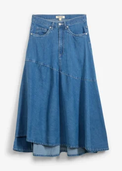 bonprix bonprix Falda vaquera de talle alto y largo midi azul claro denim usado Best