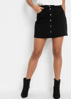 bonprix bonprix Falda vaquera elástica Negro vaquero
