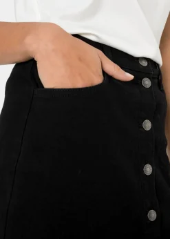 bonprix bonprix Falda vaquera elástica Negro vaquero