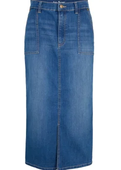 bonprix bonprix Falda vaquera elástica Azul piedra usado Hot