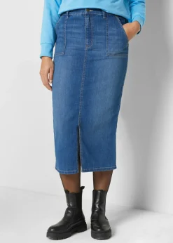 bonprix bonprix Falda vaquera elástica Azul piedra usado Hot
