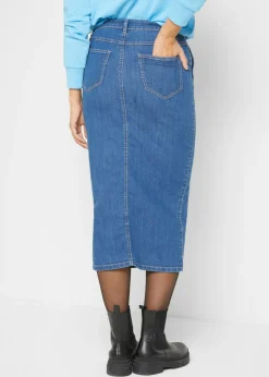bonprix bonprix Falda vaquera elástica Azul piedra usado Hot