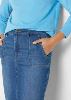 bonprix bonprix Falda vaquera elástica Azul piedra usado Hot