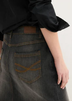 bonprix bonprix Falda vaquera elástica negro denim usado New