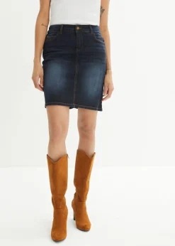 bonprix bonprix Falda vaquera elástica Azul marino usado Discount