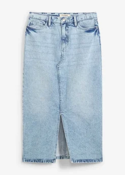 bonprix bonprix Falda vaquera midi azul hielo denim usado Best