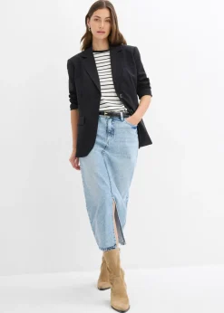 bonprix bonprix Falda vaquera midi azul hielo denim usado Best
