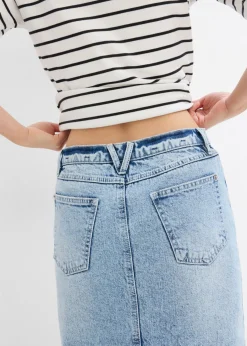 bonprix bonprix Falda vaquera midi azul hielo denim usado Best