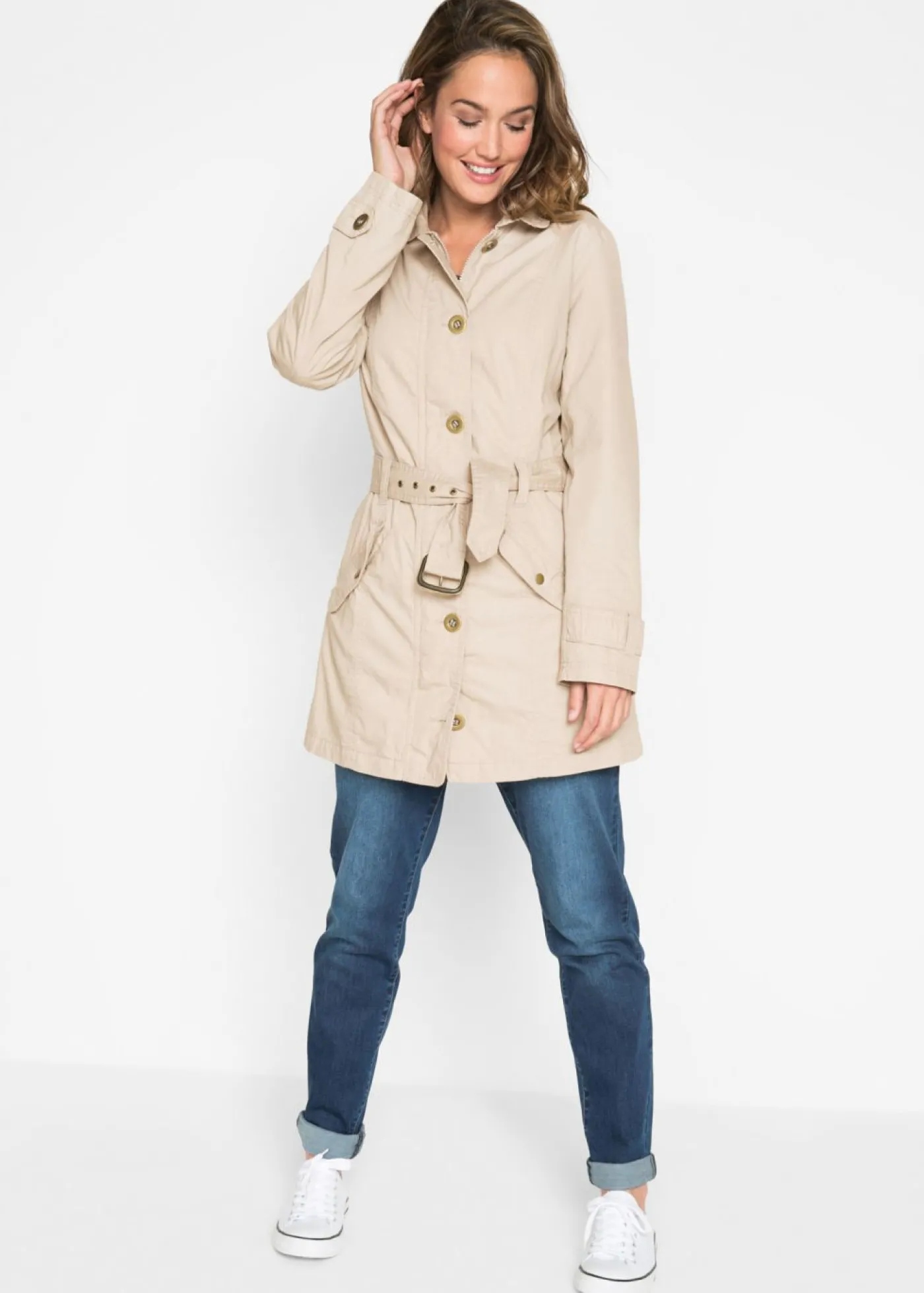 bonprix bonprix Gabardina gris guijarro