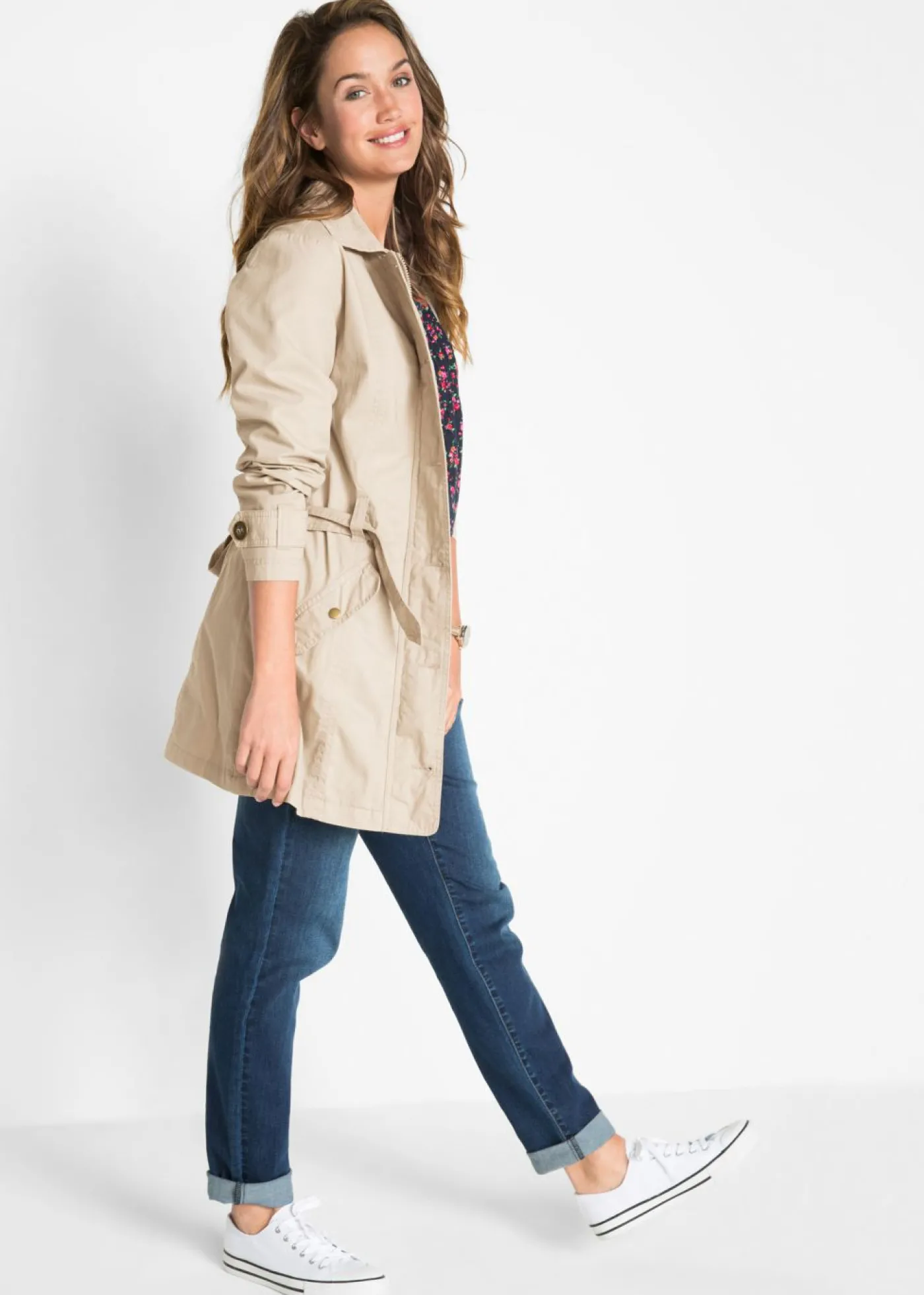 bonprix bonprix Gabardina gris guijarro