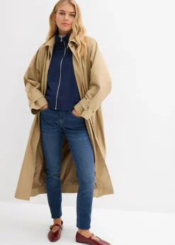 bonprix bonprix Gabardina con trabillas Marrón caqui New