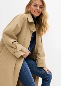 bonprix bonprix Gabardina con trabillas Marrón caqui New