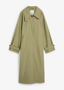 bonprix bonprix Gabardina con trabillas Verde caqui Sale