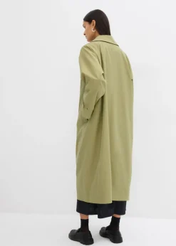 bonprix bonprix Gabardina con trabillas Verde caqui Sale