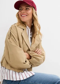 bonprix bonprix Gabardina corta oliva pálido Outlet