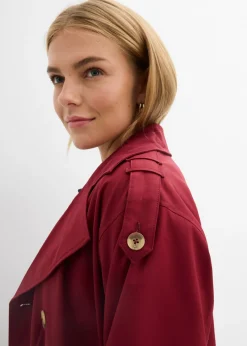 bonprix bonprix Gabardina corta Rojo rubí Hot