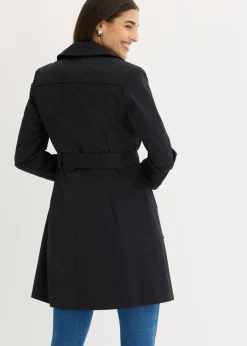 bonprix bonprix Gabardina de algodón Negro Discount