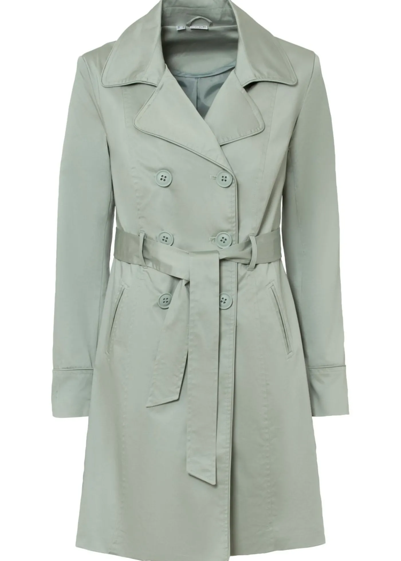 bonprix bonprix Gabardina de algodón verde ahumado New
