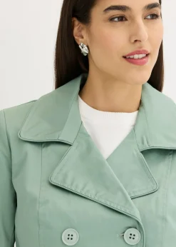 bonprix bonprix Gabardina de algodón verde ahumado New