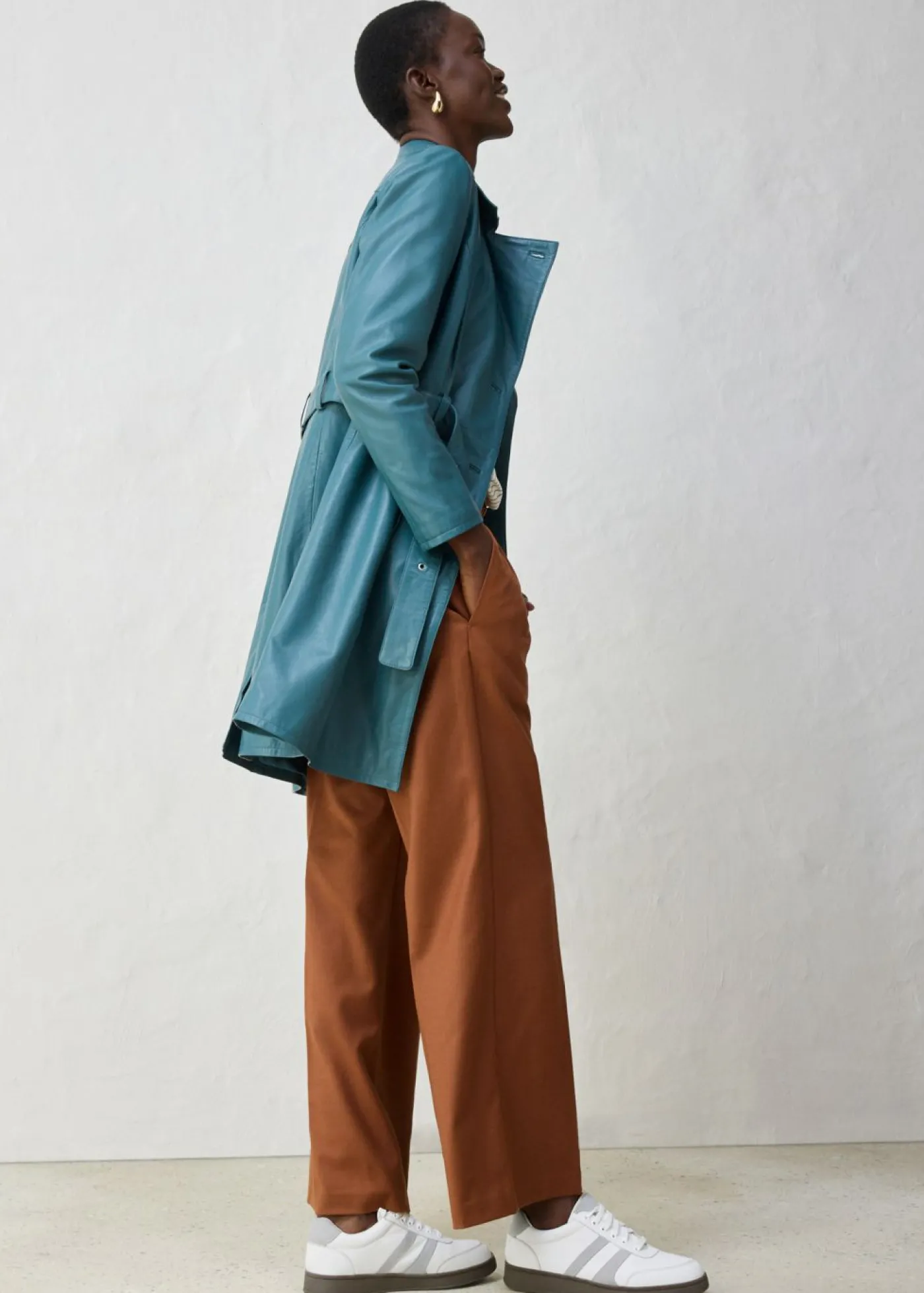 bonprix bonprix Gabardina de napa de cordero verde pimiento