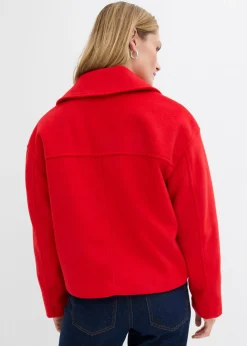 bonprix bonprix Gabardina holgada con aspecto de lana fresa Best