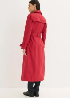 bonprix bonprix Gabardina larga con cinturón Cereza New
