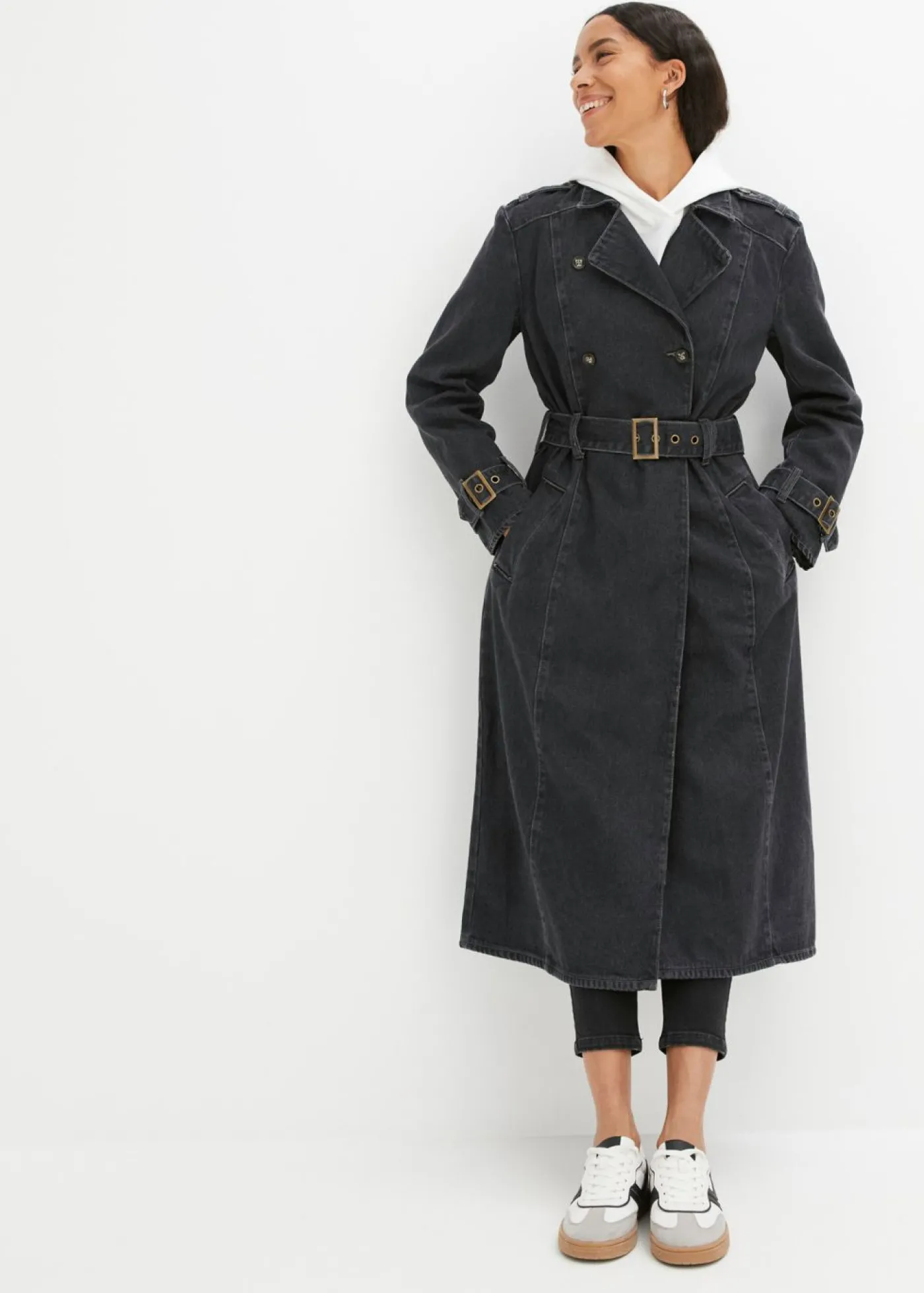 bonprix bonprix Gabardina vaquera denim gris Clearance