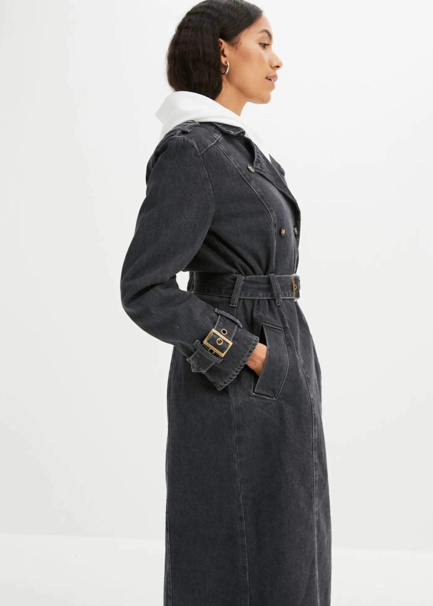 bonprix bonprix Gabardina vaquera denim gris Clearance