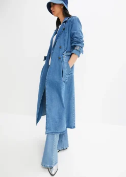 bonprix bonprix Gabardina vaquera Denim medio Online