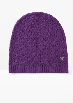bonprix bonprix Gorro con contenido de cachemira Lila oscuro Discount