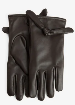bonprix bonprix Guantes de cuero Marrón oscuro Discount
