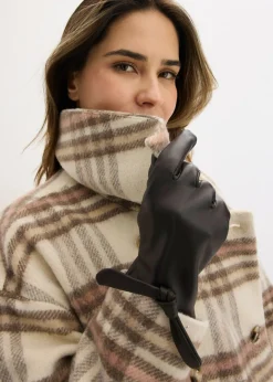 bonprix bonprix Guantes de cuero Marrón oscuro Discount