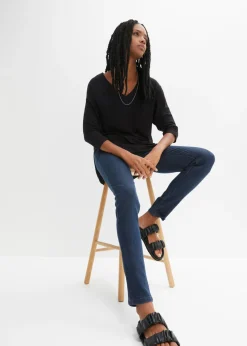bonprix bonprix Jeggings efecto lavado Azul oscuro denim
