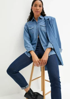 bonprix bonprix Jeggings efecto lavado Azul oscuro denim