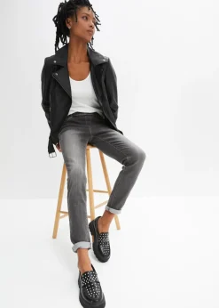 bonprix bonprix Jeggings efecto lavado Negro denim