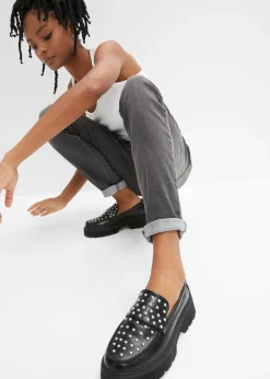 bonprix bonprix Jeggings efecto lavado Negro denim
