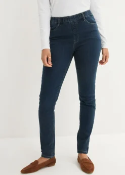 bonprix bonprix Jeggings elásticos con cintura cómoda y ancha denim intenso Sale