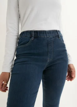 bonprix bonprix Jeggings elásticos con cintura cómoda y ancha denim intenso Sale
