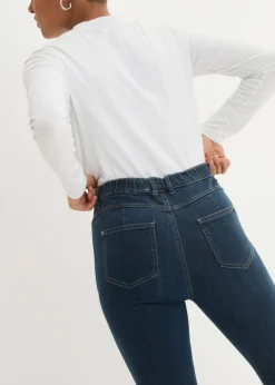 bonprix bonprix Jeggings elásticos con cintura cómoda y ancha denim intenso Sale