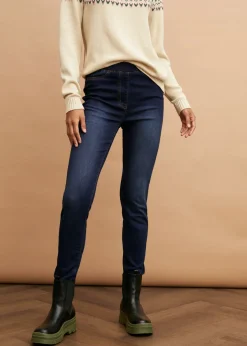bonprix bonprix Jeggings elásticos, térmicos y funcionales, de tiro alto con cintura cómoda Vaquero oscuro Sale