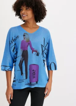 bonprix bonprix Jersey Azul provenzal/negro estampado Sale