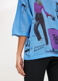 bonprix bonprix Jersey Azul provenzal/negro estampado Sale