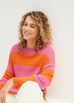 bonprix bonprix Jersey Rosa-naranja con rayas New