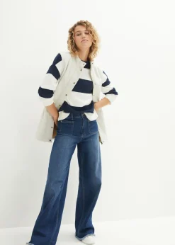 bonprix bonprix Jersey azul marino/blanco lana con rayas Sale