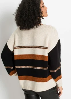 bonprix bonprix Jersey Crema-marrón de rayas Outlet