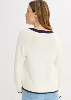 bonprix bonprix Jersey blanco perla/azul marino Hot