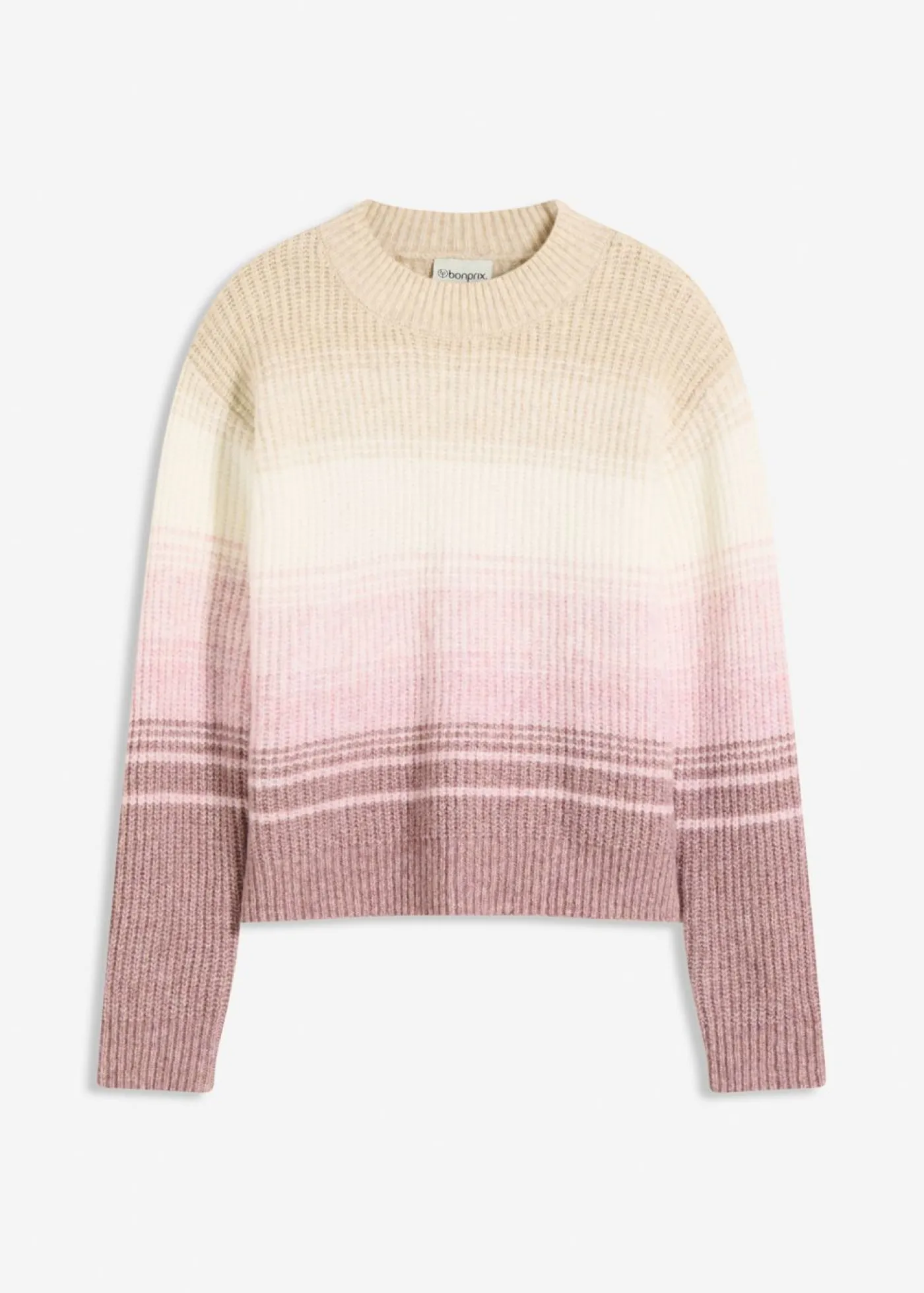 bonprix bonprix Jersey gris guijarro-blanco lana-rosa ceniza-baya suave Discount