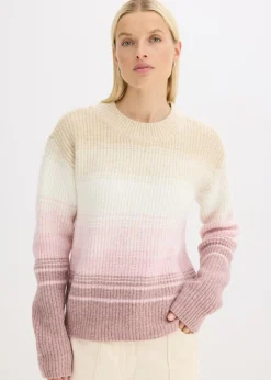 bonprix bonprix Jersey gris guijarro-blanco lana-rosa ceniza-baya suave Discount